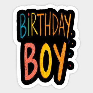 Birthday Boy Tee - Officially One Year Older (Maybe Wiser?) Colorful Birthday Boy Celebration Sticker